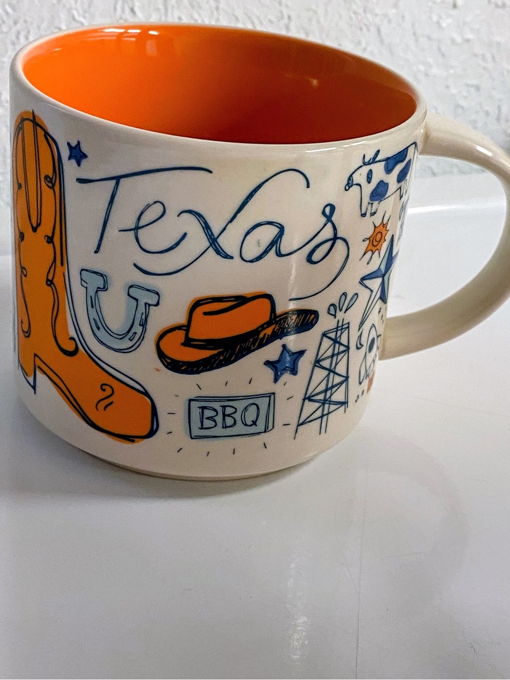 Starbucks Texas Graphic Mug with Orange Interior